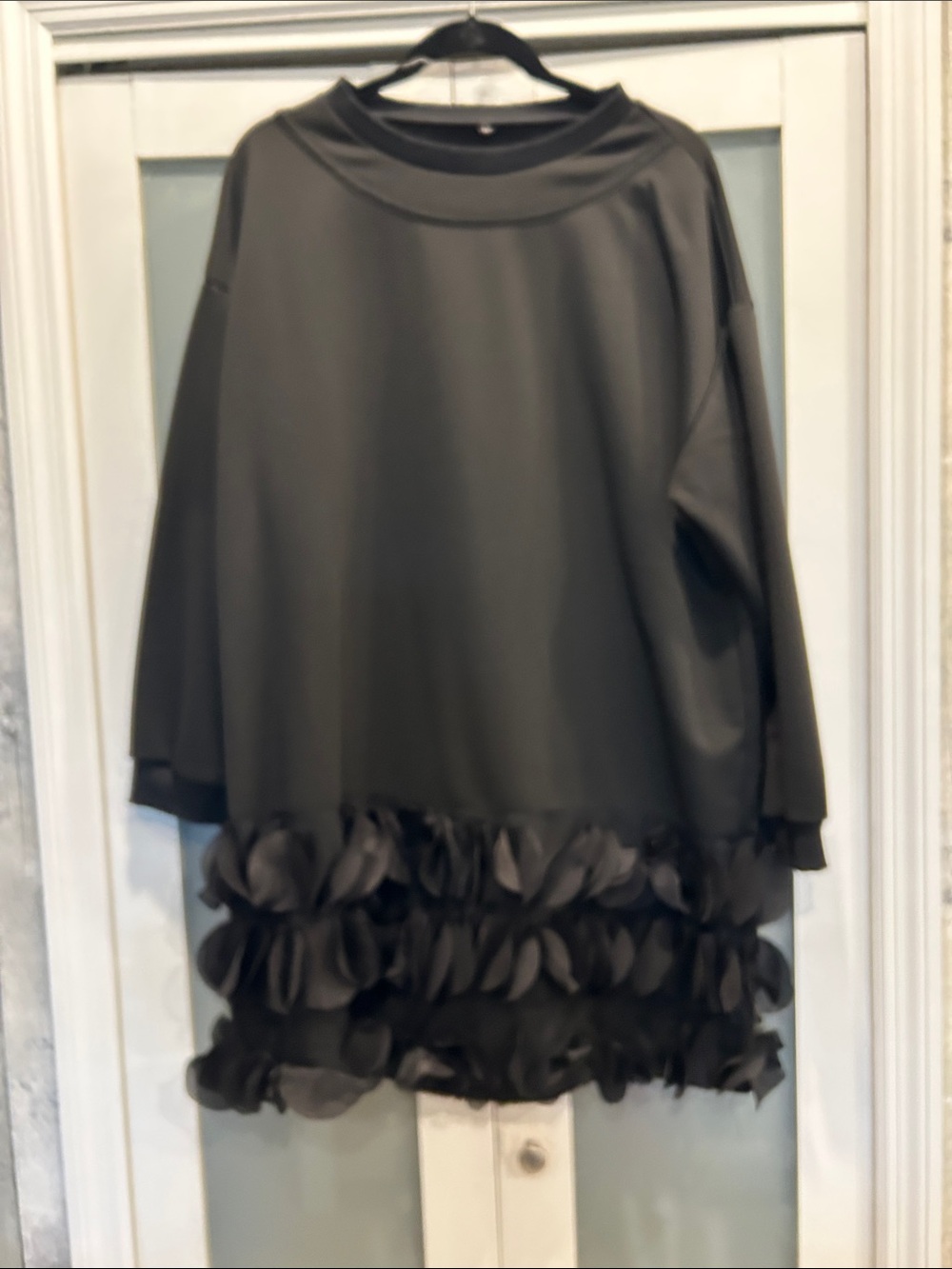 Black Ruffled Hem Women's Skirt